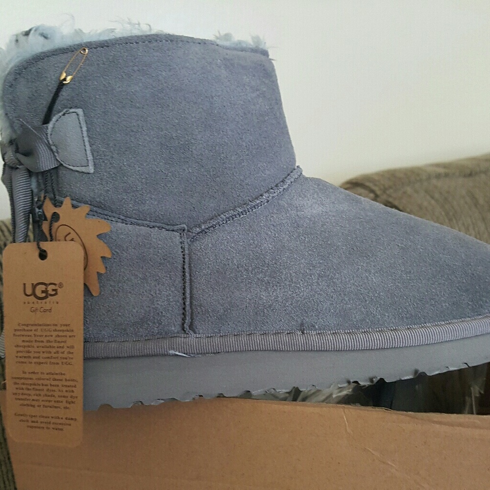 Ugg boots short Bailey bows grey